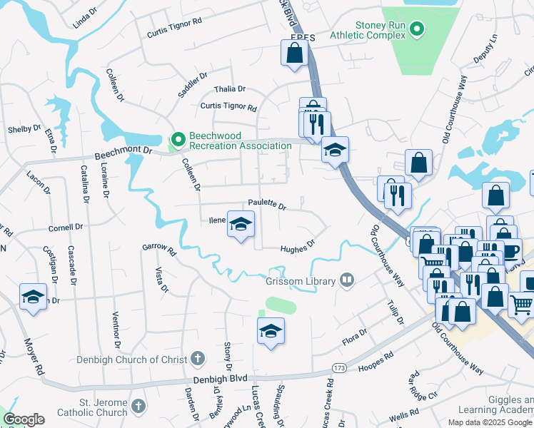 map of restaurants, bars, coffee shops, grocery stores, and more near 862 Lucas Creek Road in Newport News