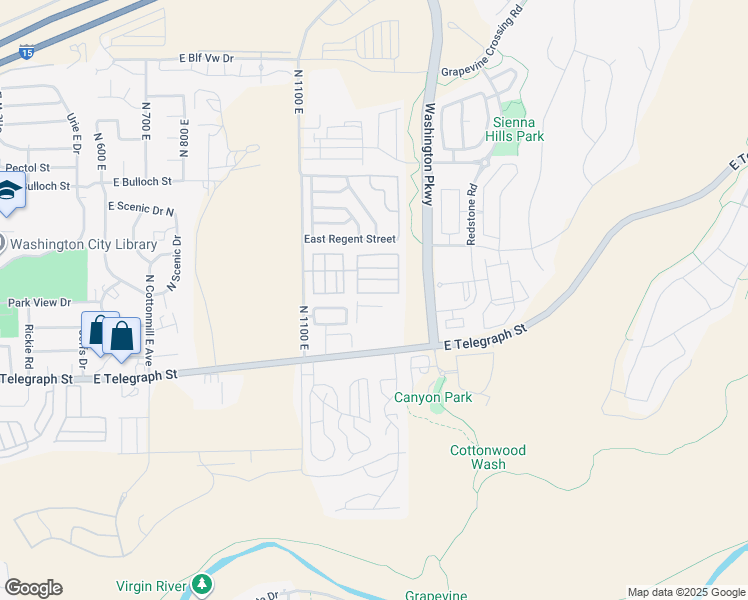 map of restaurants, bars, coffee shops, grocery stores, and more near 180 North 1100 East in Washington