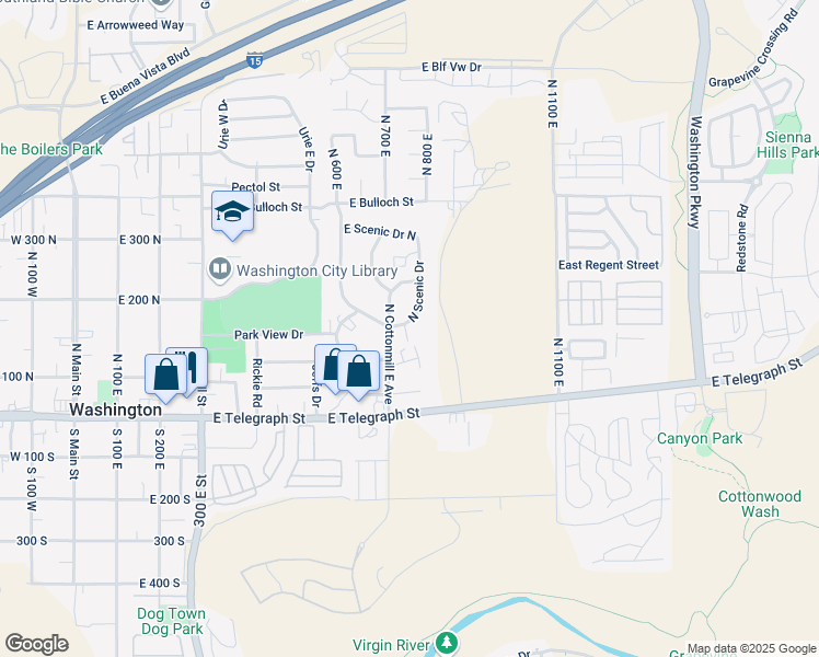 map of restaurants, bars, coffee shops, grocery stores, and more near 120 North Scenic Drive East in Washington