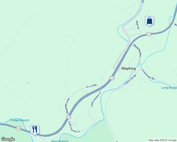 map of restaurants, bars, coffee shops, grocery stores, and more near 39-65 Caramel Drive in Whitesburg