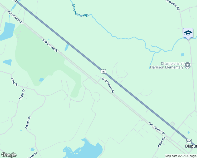 map of restaurants, bars, coffee shops, grocery stores, and more near 9108 Golf Course Drive in Disputanta