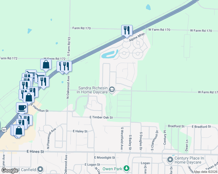map of restaurants, bars, coffee shops, grocery stores, and more near 1014 North Westwood Avenue in Republic