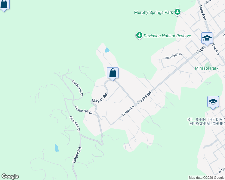 map of restaurants, bars, coffee shops, grocery stores, and more near 1180 Llagas Road in Morgan Hill