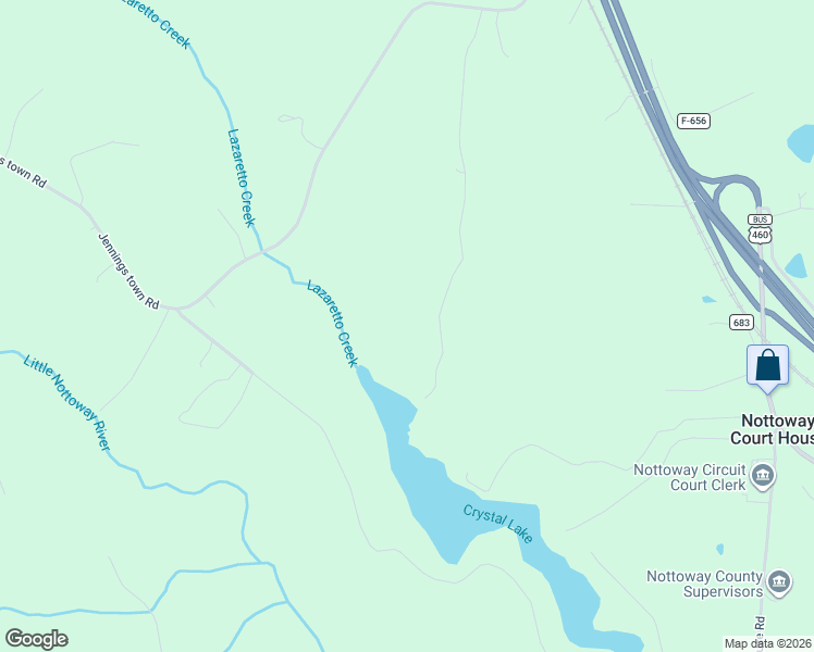 map of restaurants, bars, coffee shops, grocery stores, and more near 569 Crystal Lake Road in Crewe