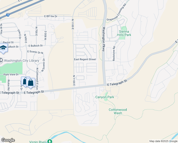 map of restaurants, bars, coffee shops, grocery stores, and more near 180 North 1100 East in Washington