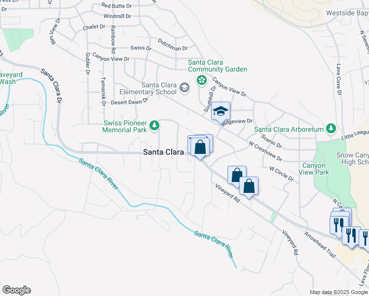 map of restaurants, bars, coffee shops, grocery stores, and more near 475 East Tabernacle Street in St. George