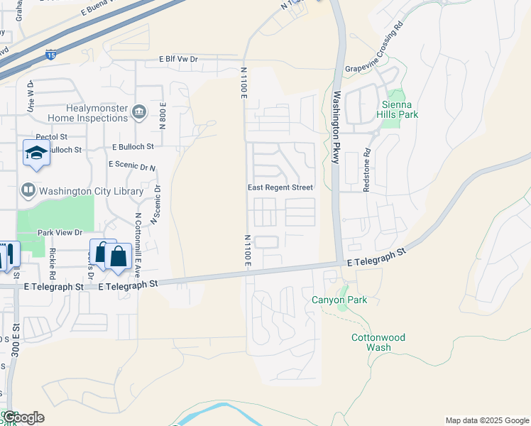 map of restaurants, bars, coffee shops, grocery stores, and more near 180 North 1100 East in Washington