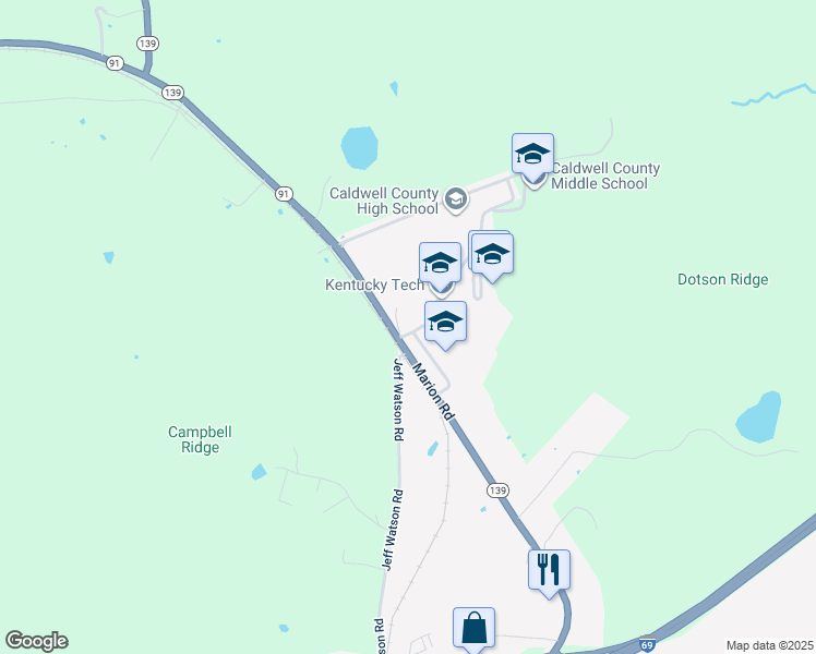 map of restaurants, bars, coffee shops, grocery stores, and more near 1000 Marion Road in Princeton