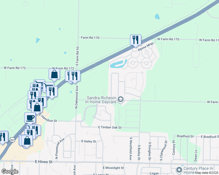 map of restaurants, bars, coffee shops, grocery stores, and more near 1173 North Westwood Avenue in Republic