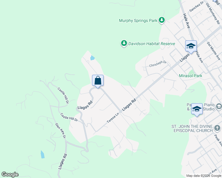 map of restaurants, bars, coffee shops, grocery stores, and more near 1175 Llagas Road in Morgan Hill