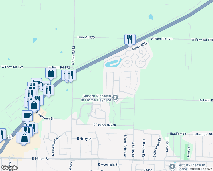 map of restaurants, bars, coffee shops, grocery stores, and more near 1164 North Westwood Avenue in Republic