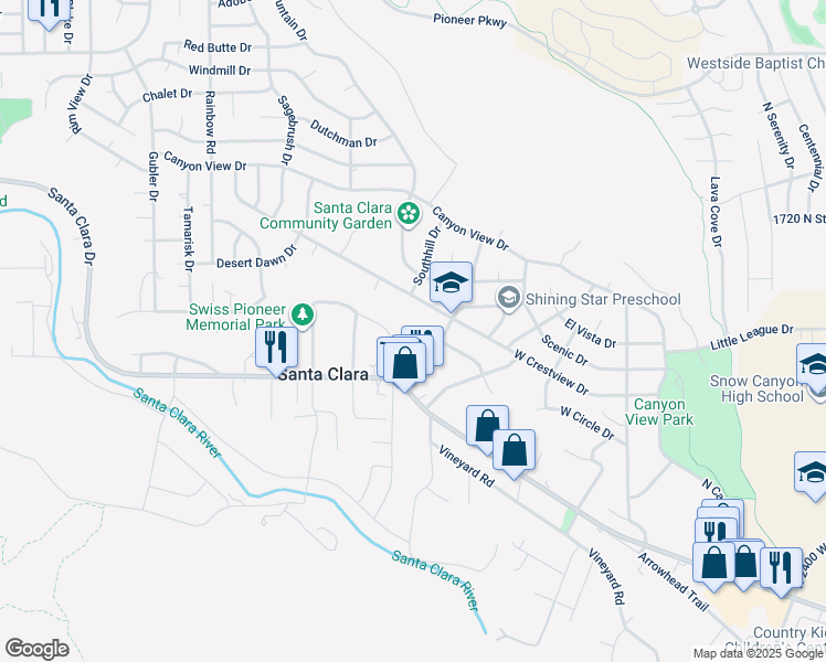 map of restaurants, bars, coffee shops, grocery stores, and more near in Santa Clara