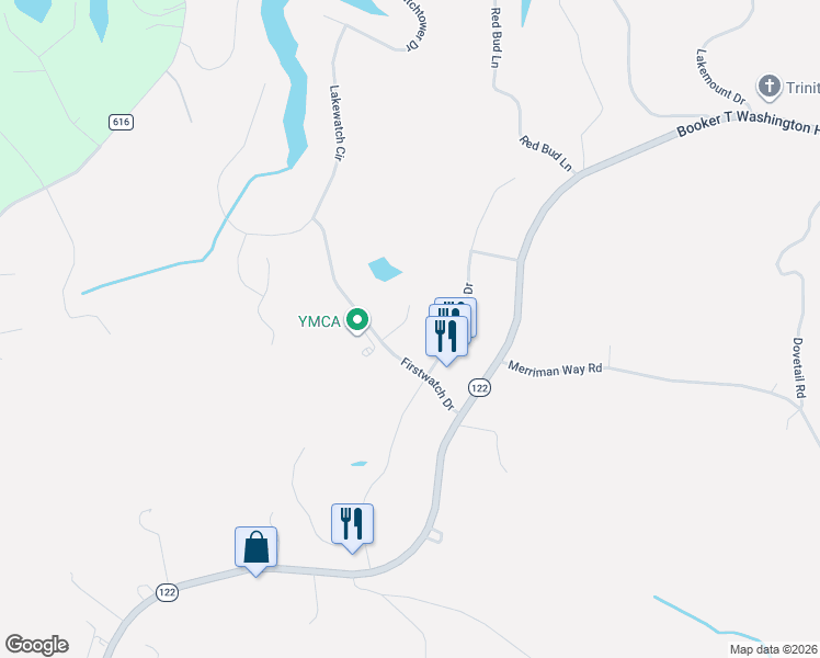 map of restaurants, bars, coffee shops, grocery stores, and more near 50 Firstwatch Drive in Moneta