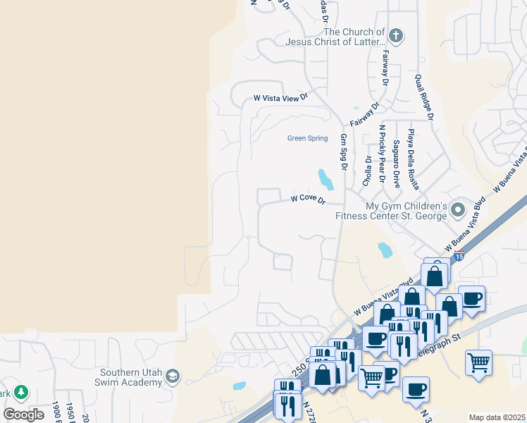 map of restaurants, bars, coffee shops, grocery stores, and more near 250 North Lions Head Drive in Washington