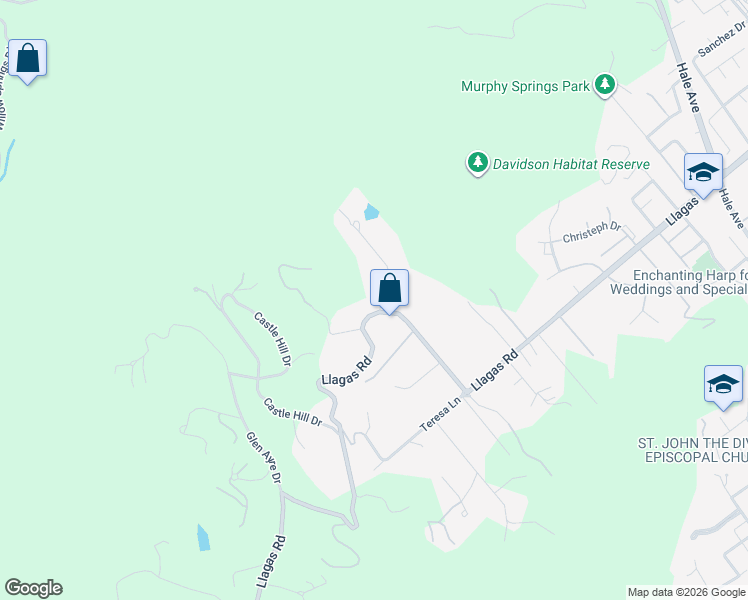 map of restaurants, bars, coffee shops, grocery stores, and more near 18615 Castle Lake Drive in Morgan Hill