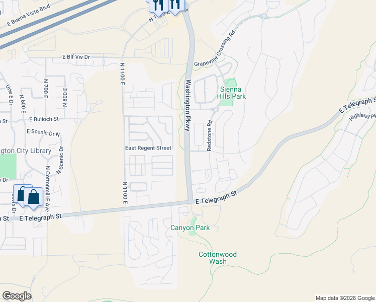 map of restaurants, bars, coffee shops, grocery stores, and more near 200 Washington Parkway in Washington