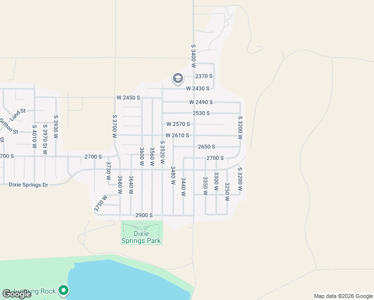 map of restaurants, bars, coffee shops, grocery stores, and more near 3425 2650 South in Hurricane