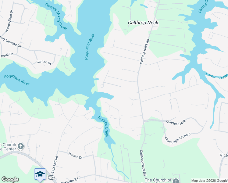 map of restaurants, bars, coffee shops, grocery stores, and more near 821 Calthrop Neck Road in Yorktown