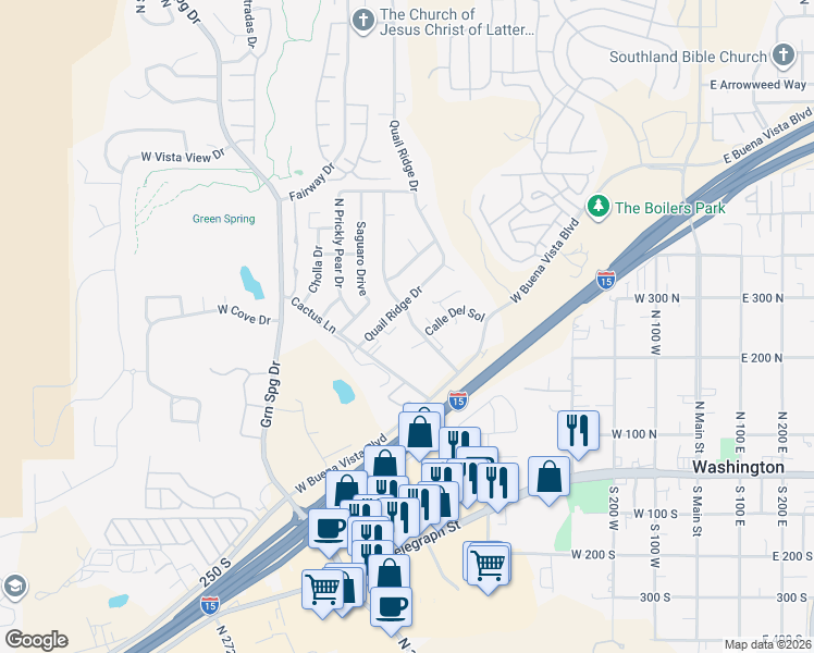 map of restaurants, bars, coffee shops, grocery stores, and more near 253 North Playa Della Rosita in Washington