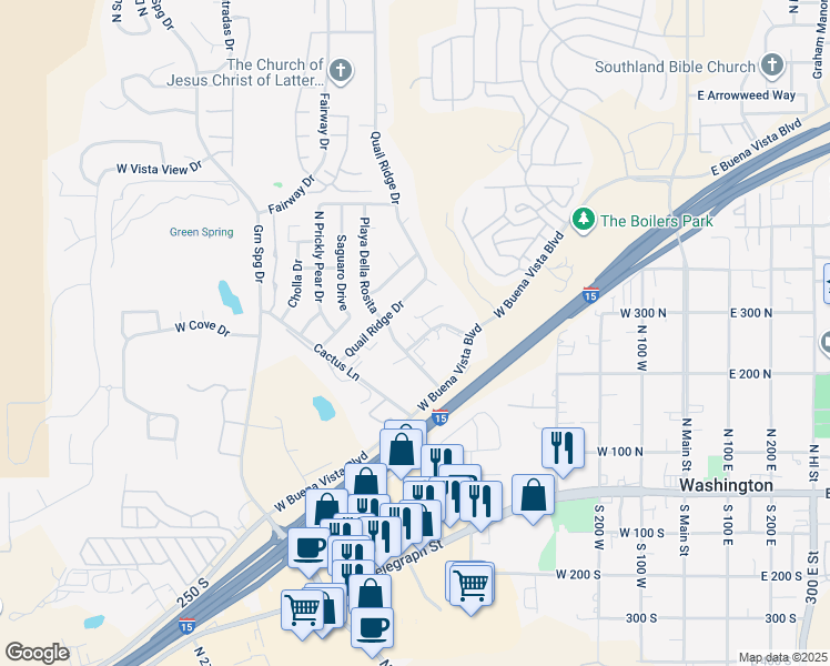 map of restaurants, bars, coffee shops, grocery stores, and more near 673 West Evans Ridge Circle in Washington