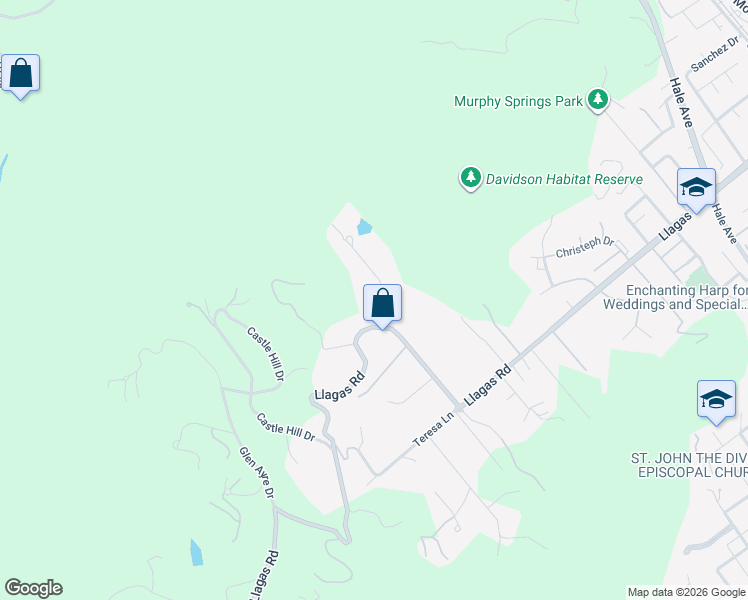 map of restaurants, bars, coffee shops, grocery stores, and more near 18615 Castle Lake Drive in Morgan Hill