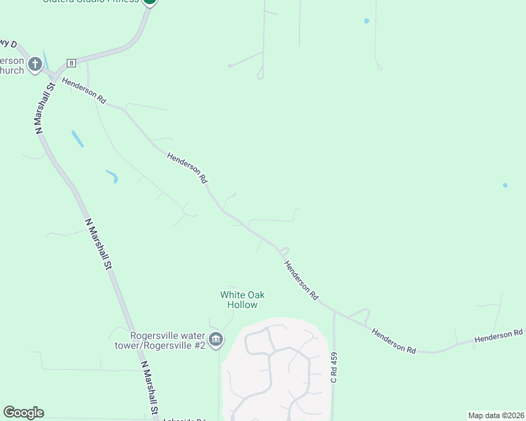 map of restaurants, bars, coffee shops, grocery stores, and more near 71 Red Rock Drive in Rogersville