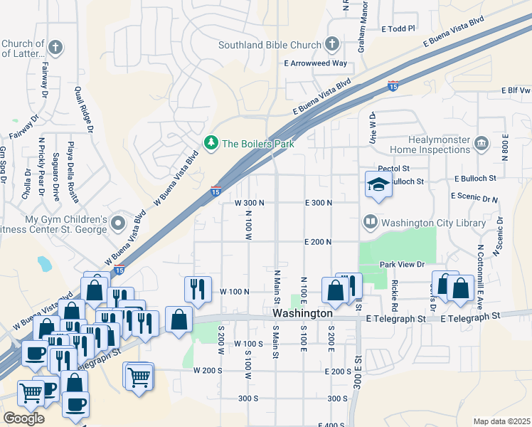 map of restaurants, bars, coffee shops, grocery stores, and more near 259 North Liberty Circle in Washington