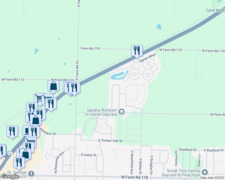 map of restaurants, bars, coffee shops, grocery stores, and more near 1238 North Westwood Avenue in Republic