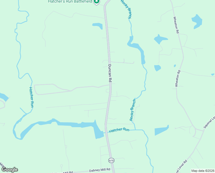 map of restaurants, bars, coffee shops, grocery stores, and more near 10000 Duncan Road in Petersburg