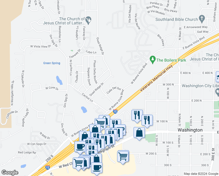 map of restaurants, bars, coffee shops, grocery stores, and more near 673 West Evans Ridge Circle in Washington
