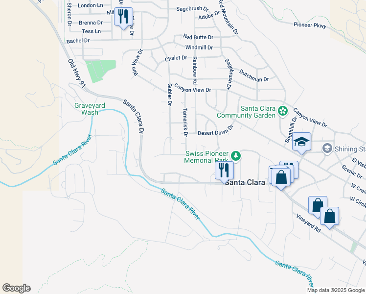 map of restaurants, bars, coffee shops, grocery stores, and more near 1679 Fernelius Cir in Santa Clara