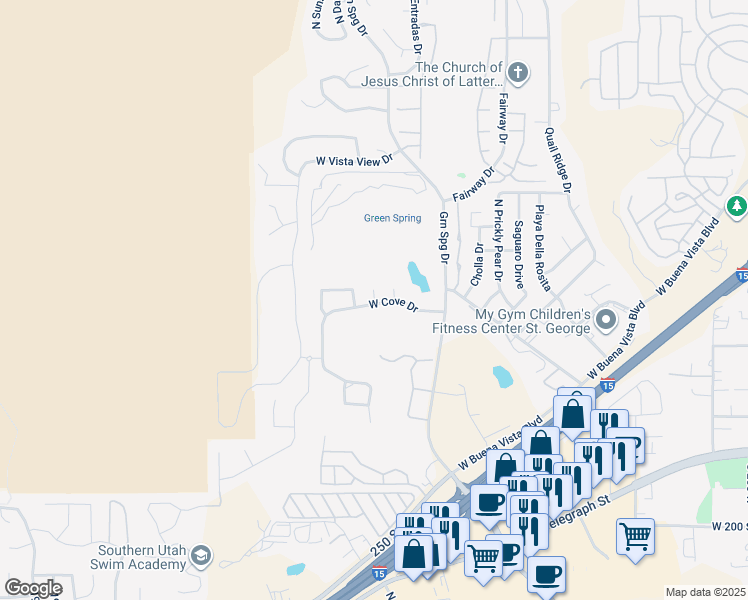 map of restaurants, bars, coffee shops, grocery stores, and more near North Fairway Circle in Washington