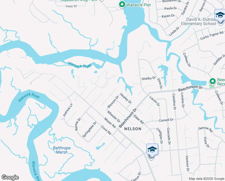 map of restaurants, bars, coffee shops, grocery stores, and more near 117 King Forest Lane in Newport News