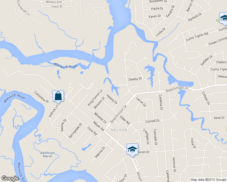 map of restaurants, bars, coffee shops, grocery stores, and more near 157 Highwood Circle in Newport News