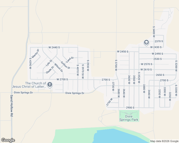 map of restaurants, bars, coffee shops, grocery stores, and more near 2629 South 3930 West in Hurricane