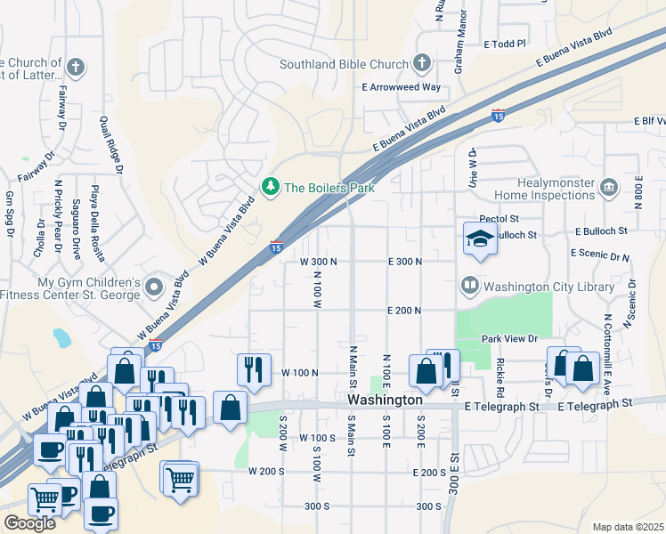 map of restaurants, bars, coffee shops, grocery stores, and more near 259 North Liberty Circle in Washington