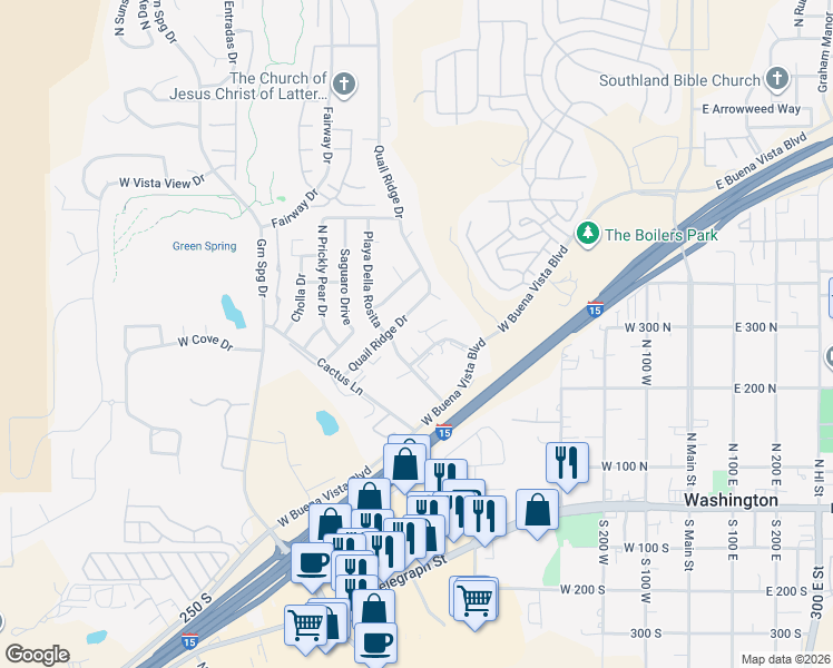 map of restaurants, bars, coffee shops, grocery stores, and more near 690 West Evans Ridge Circle in Washington