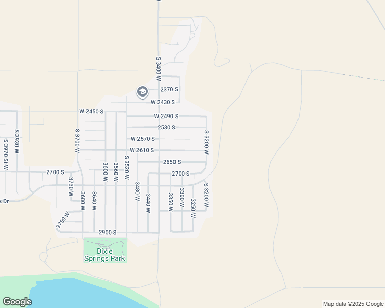 map of restaurants, bars, coffee shops, grocery stores, and more near 3257 West 2610 South in Hurricane