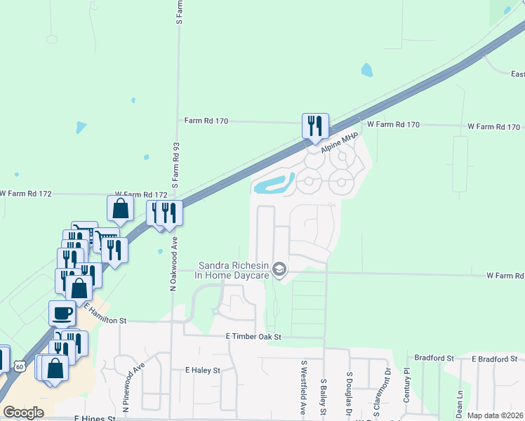 map of restaurants, bars, coffee shops, grocery stores, and more near 1252 North Westwood Avenue in Republic