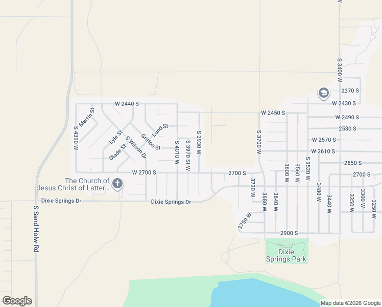 map of restaurants, bars, coffee shops, grocery stores, and more near 2623 South 3970 Street West in Hurricane