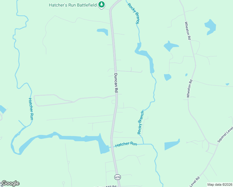 map of restaurants, bars, coffee shops, grocery stores, and more near 10000 Duncan Road in Petersburg