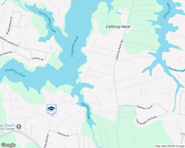 map of restaurants, bars, coffee shops, grocery stores, and more near 821 Calthrop Neck Road in Yorktown