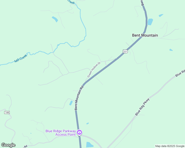map of restaurants, bars, coffee shops, grocery stores, and more near 10627 Bent Mountain Road in Bent Mountain