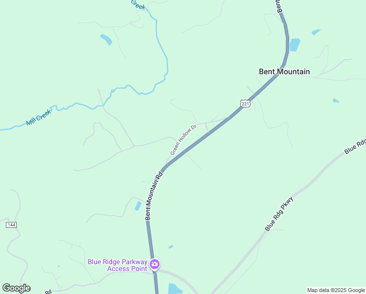 map of restaurants, bars, coffee shops, grocery stores, and more near 10627 Bent Mountain Road in Bent Mountain