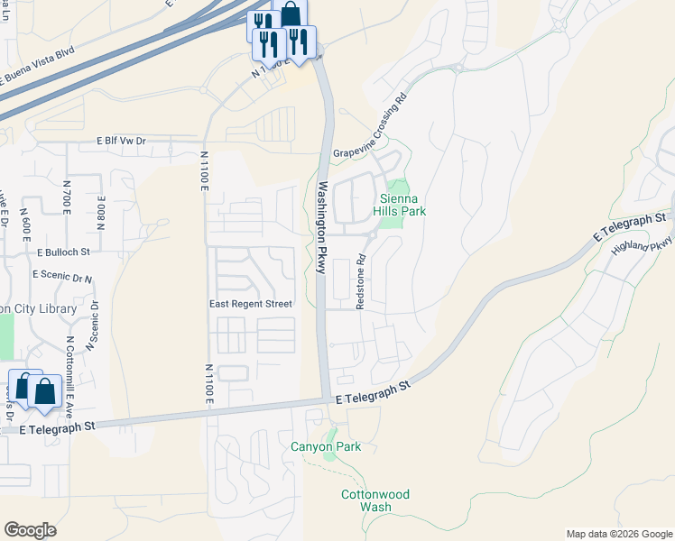 map of restaurants, bars, coffee shops, grocery stores, and more near 200-244 Washington Pkwy in Washington