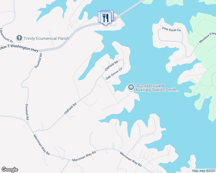 map of restaurants, bars, coffee shops, grocery stores, and more near 101 Oak Grove Drive in Moneta