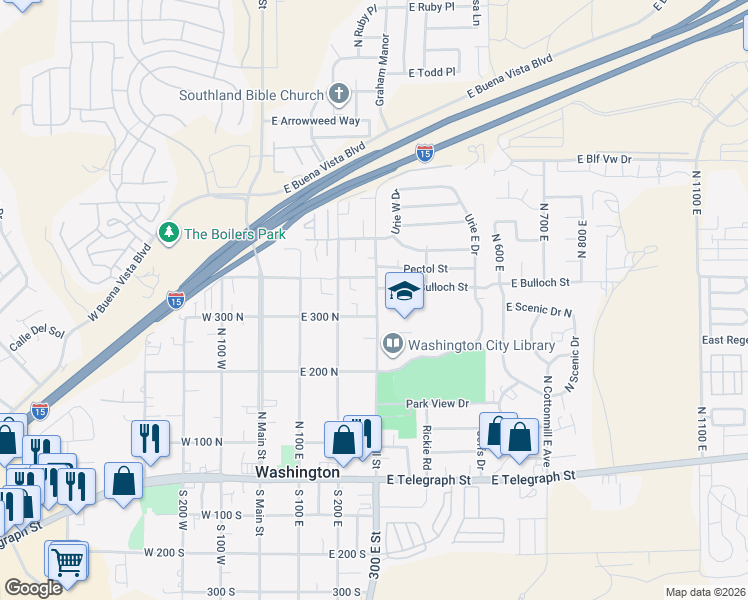 map of restaurants, bars, coffee shops, grocery stores, and more near in Washington