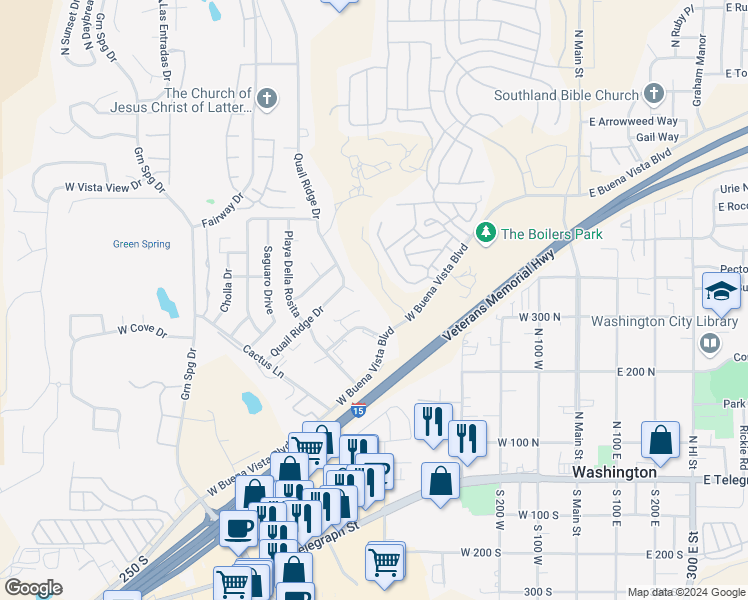 map of restaurants, bars, coffee shops, grocery stores, and more near 362 Quail Ridge Circle in Washington