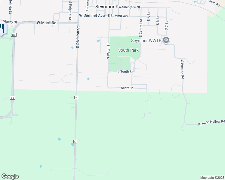 map of restaurants, bars, coffee shops, grocery stores, and more near 190 South City Limits Road in Seymour