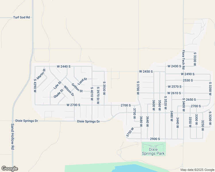 map of restaurants, bars, coffee shops, grocery stores, and more near 3835 West 2570 South in Hurricane